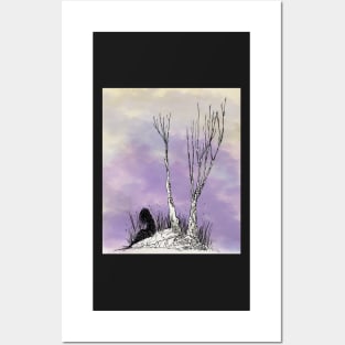 Purple Winter Loneliness Posters and Art